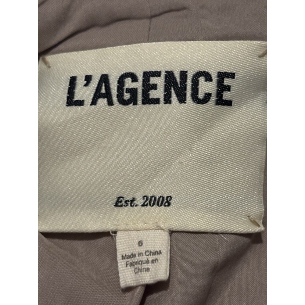 L’agence Cropped Double Breasted Blazer Size 6 Houndstooth Tan - Picture 4 of 10